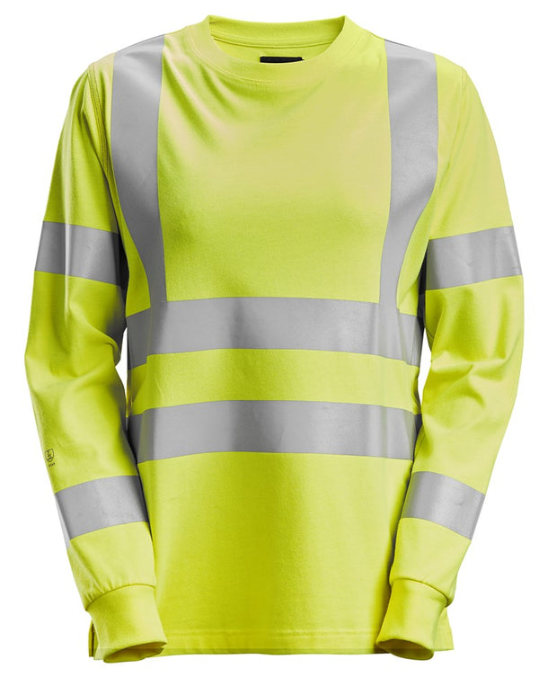 2476  ProtecWork, Dames T-shirt met Lange Mouwen, High-Vis Klasse 3/2