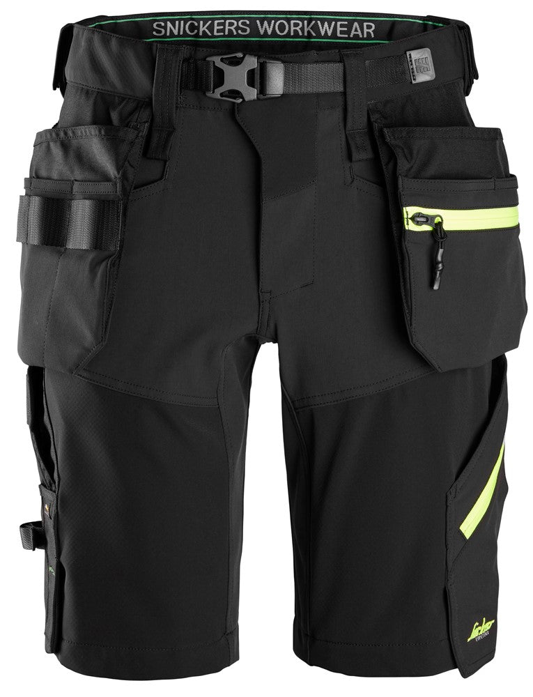 6140  FlexiWork, Softshell Stretch Korte Werkbroek+ met Holsterzakken