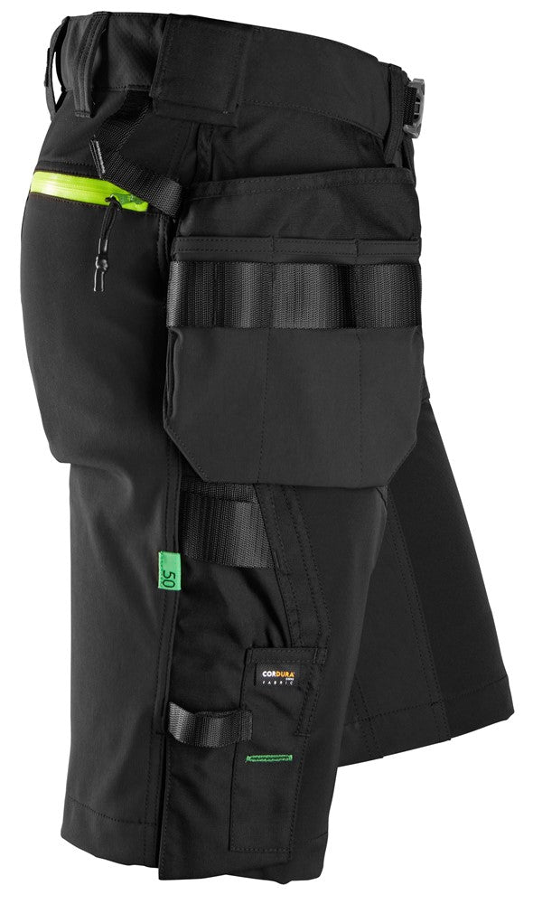 6140  FlexiWork, Softshell Stretch Korte Werkbroek+ met Holsterzakken