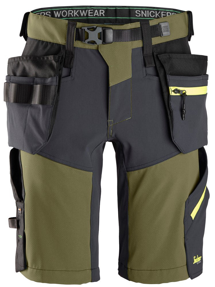 6140  FlexiWork, Softshell Stretch Korte Werkbroek+ met Holsterzakken