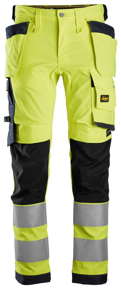 6243  Allround, High-Vis Stretch Werkbroek met Holsterzakken KL2 - Yellow/Navy