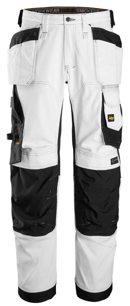 6251  AllroundWork, Stretch Loose fit Werkbroek+, met Holsterzakken- White/Black