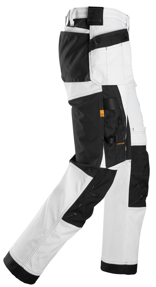 6251  AllroundWork, Stretch Loose fit Werkbroek+, met Holsterzakken- White/Black