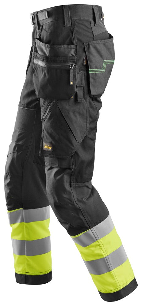 6931  FlexiWork, High-Vis Werkbroek+ met Holsterzakken, Klasse 1 - Black