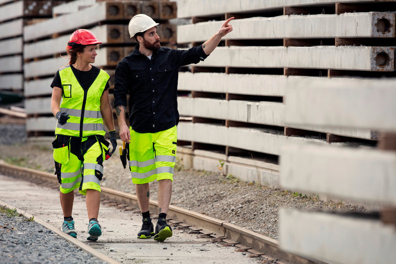 Snickers 6933 FlexiWork, High-Vis Korte Broek+ met Holsterzakken Klasse 1 - Snickers Werkkledij