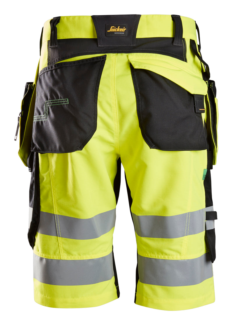 Snickers 6933 FlexiWork, High-Vis Korte Broek+ met Holsterzakken Klasse 1 - Snickers Werkkledij