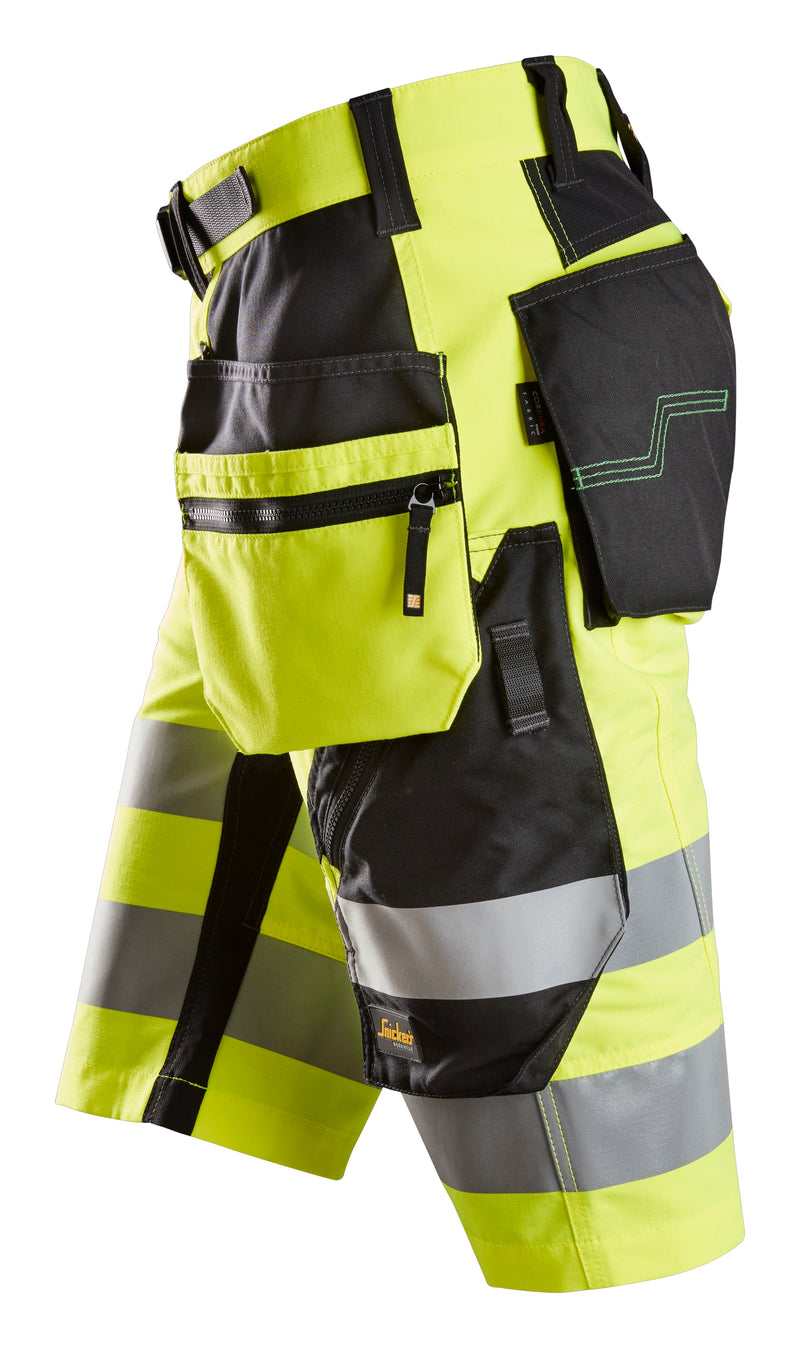 Snickers 6933 FlexiWork, High-Vis Korte Broek+ met Holsterzakken Klasse 1 - Snickers Werkkledij