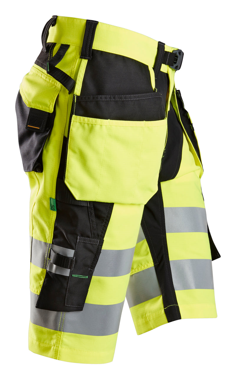 Snickers 6933 FlexiWork, High-Vis Korte Broek+ met Holsterzakken Klasse 1 - Snickers Werkkledij